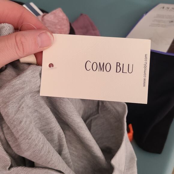 Nwt Como blu silver metallic ruffle knit thin sweater Size medium - Picture 9 of 9